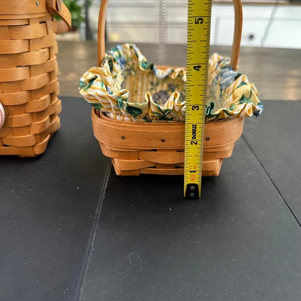 Longaberger‎ Horizons of Hope 2 Piece Yellow Floral Small Baskets Vintage '90s